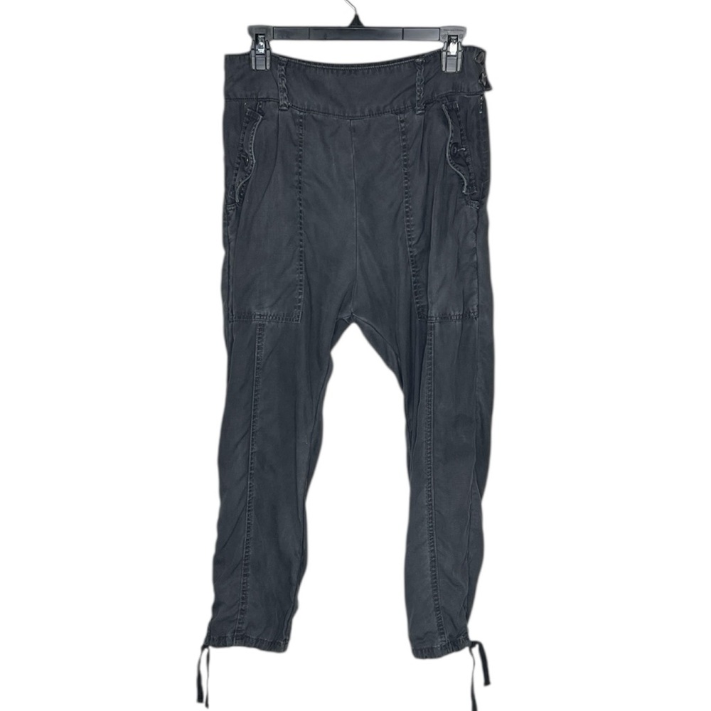 By ANTHROPOLOGIE Gray Dropped Utility Cropped 100% Lyocell Jogger Pants size 0